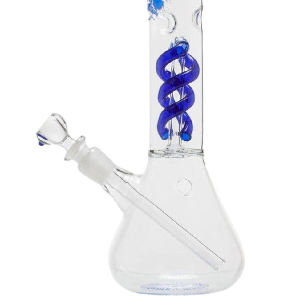 Amsterdam Glass Beaker Base Spiral Perc Ice Bong | base