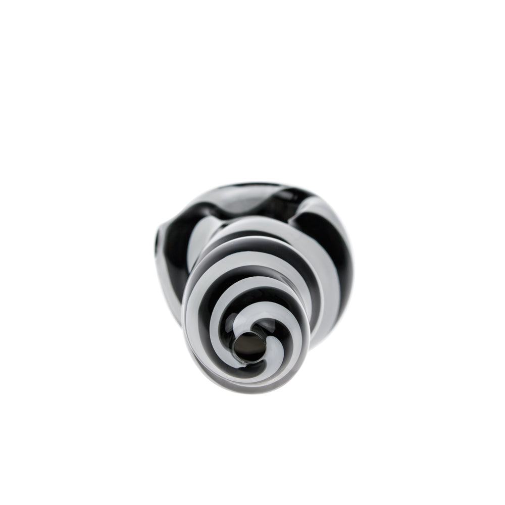 G-Spot Glass Spoon Pipe - Black and White Stripes