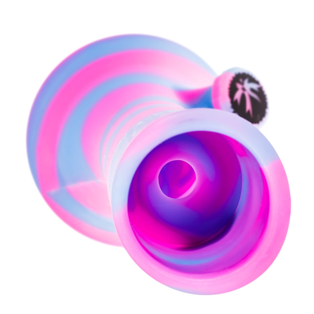 PieceMaker Kahuna Beaker Base Silicone Bong | Pink/Blue - Top View