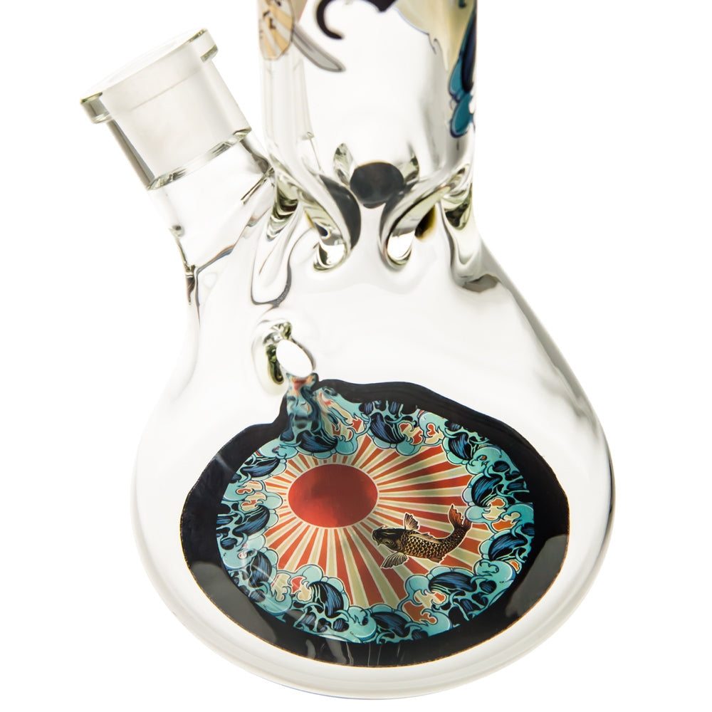 Black Leaf Ronin and Geisha Beaker Ice Bong Box Set - Art on Base