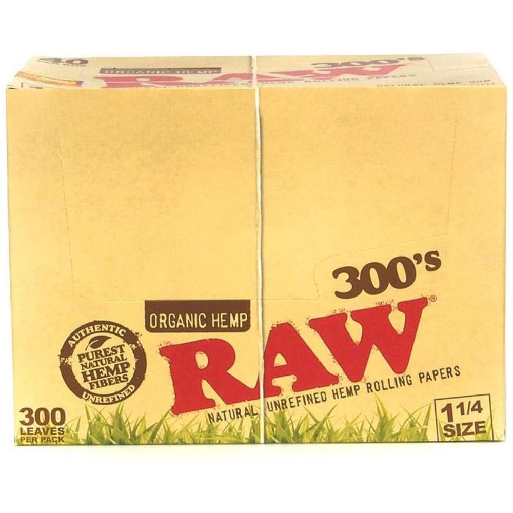 RAW Organic 300's Creaseless Rolling Papers | Box