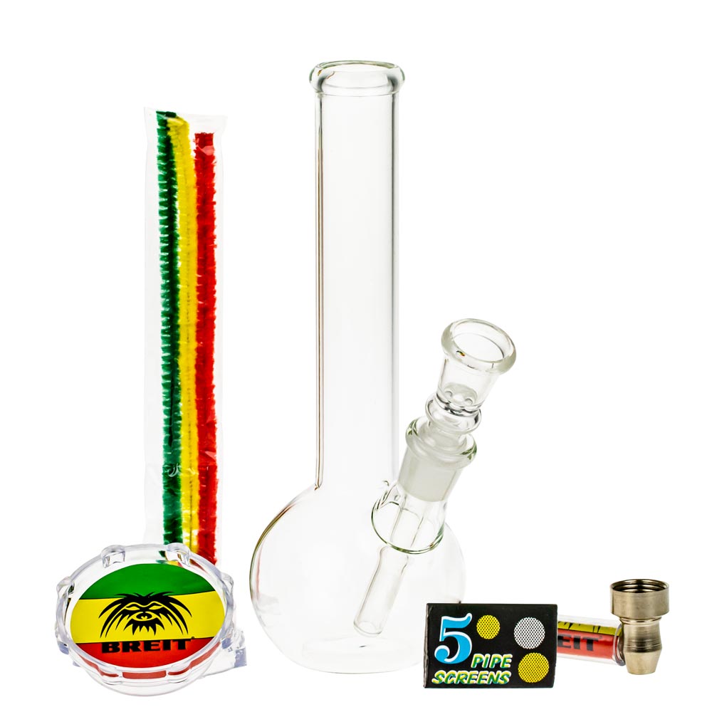 Breit Mini Bubble Base Bong Set with Metal Pipe in Case - Complete Set