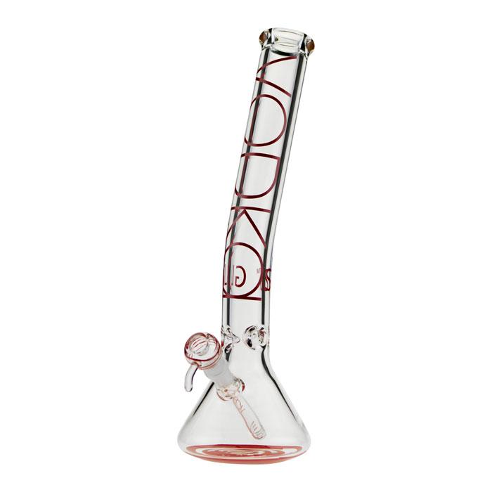Vodka 9mm Beaker Ice Bong with Bent Neck | 18 Inch | red
