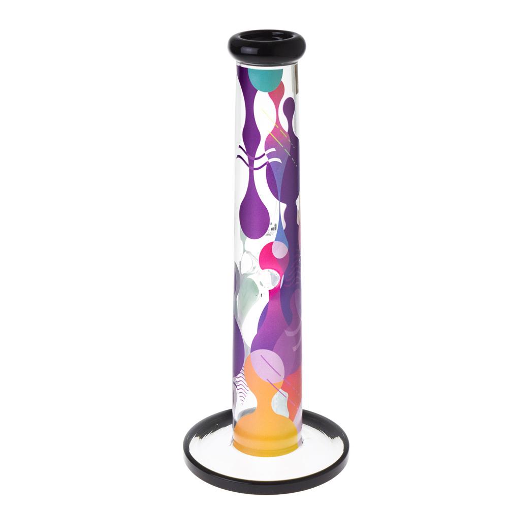 Famous Brandz Panorama Straight Glass Ice Bong | 12 Inch | back view