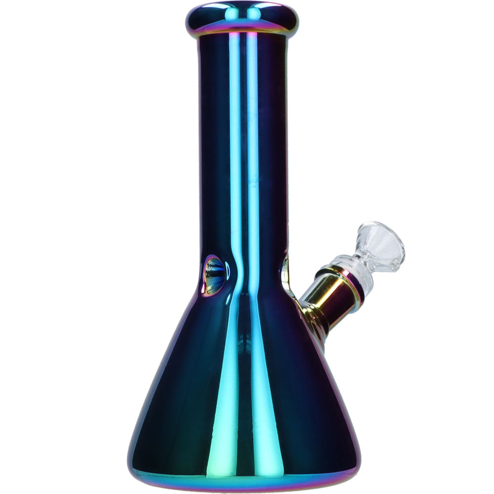 Famous X 8 Inch Fumed Glass Beaker Ice Bong | Prism | side view 4