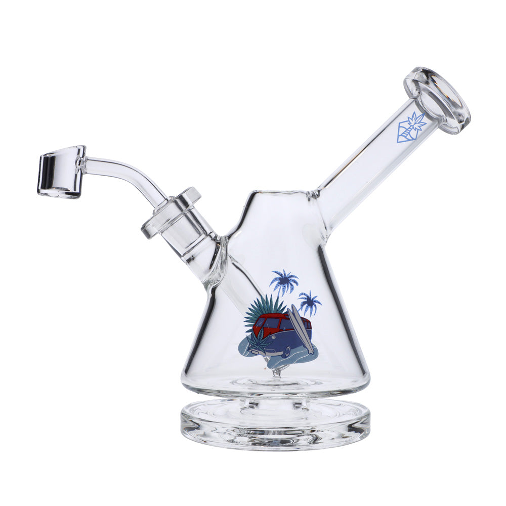 Cabana Cannabis Co. Beaker Base Bong with Circular Foot | Clear | side view 1