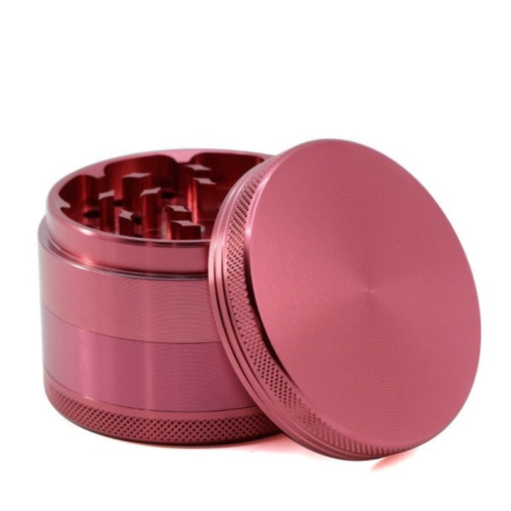 Aluminum 4-Part Herb Grinder with Pollen Screen and Magnetic Lid