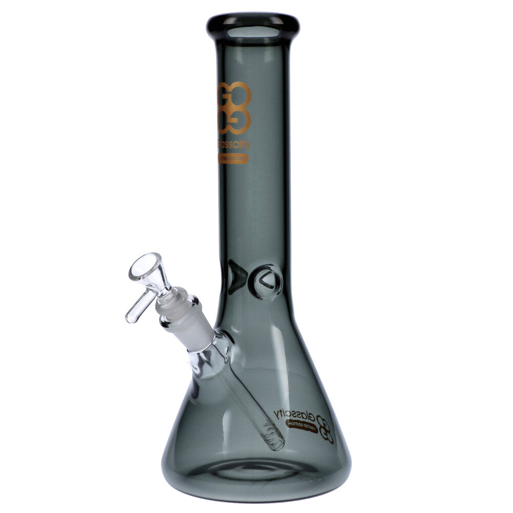 Glasscity Limited Edition Glass Beaker Ice Bong | Black | Small | side view 2