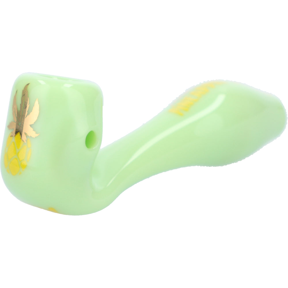 Famous Brandz Puff Puff Pass Sherlock Hand Pipe | Pineapple Express Trippy Neon | side view 1