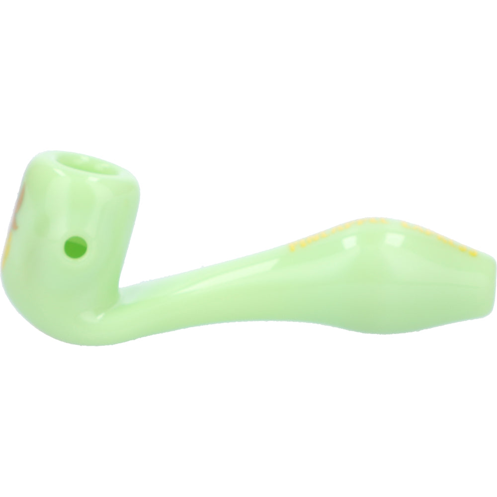 Famous Brandz Puff Puff Pass Sherlock Hand Pipe | Pineapple Express Trippy Neon | side view 2