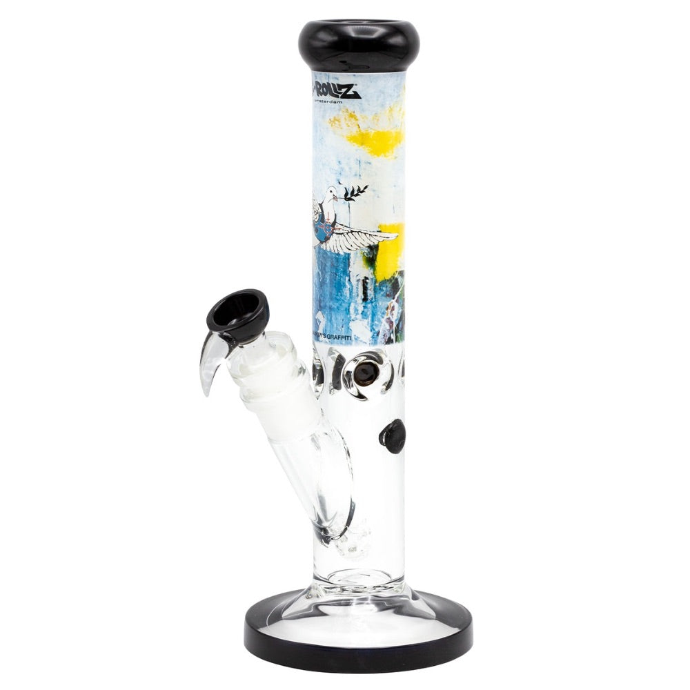 G-Rollz Banksy Straight Tube Bong | Bulletproof Dove | side view 1