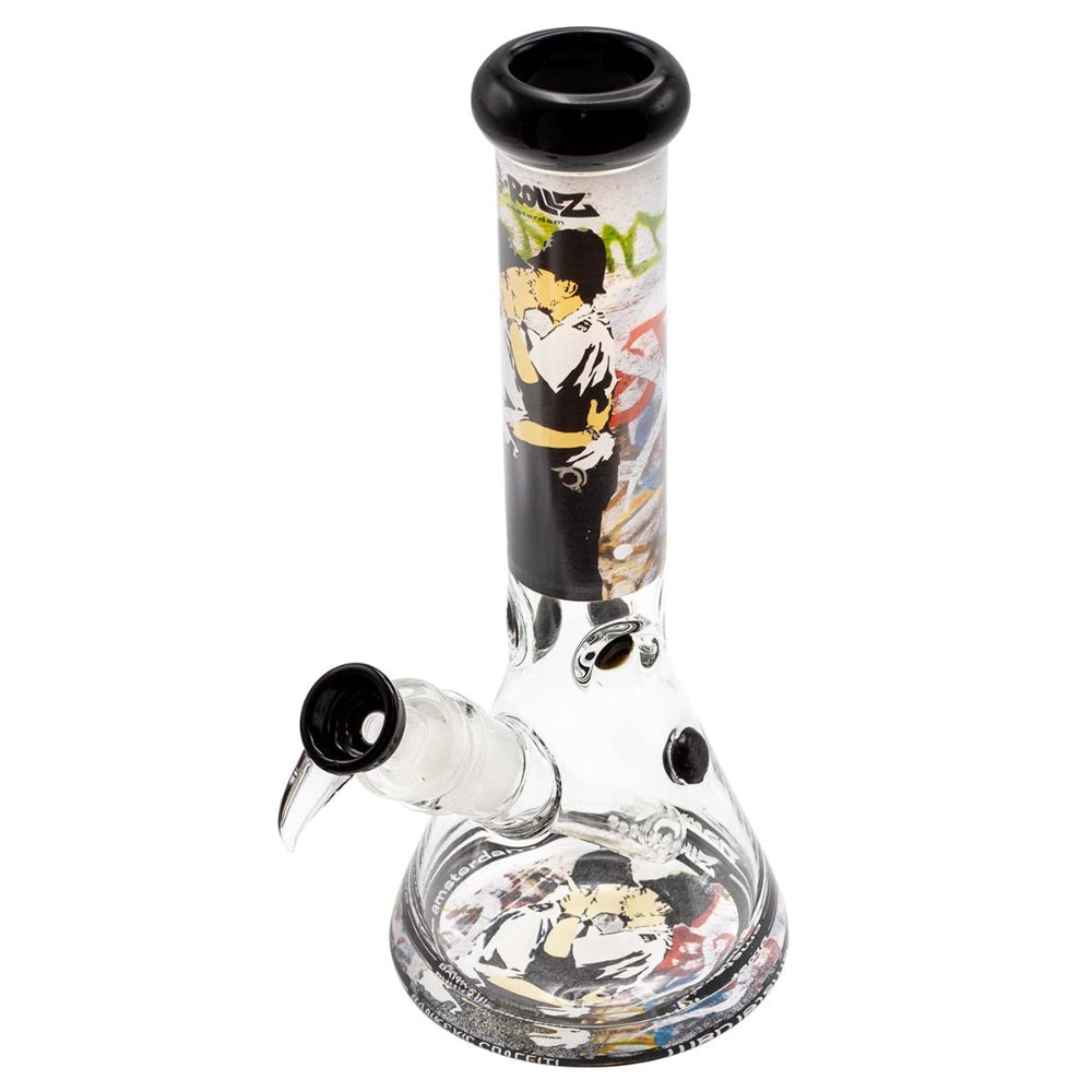 G-Rollz Banksy Beaker Base Bong | Kissing Coppers | side view 3