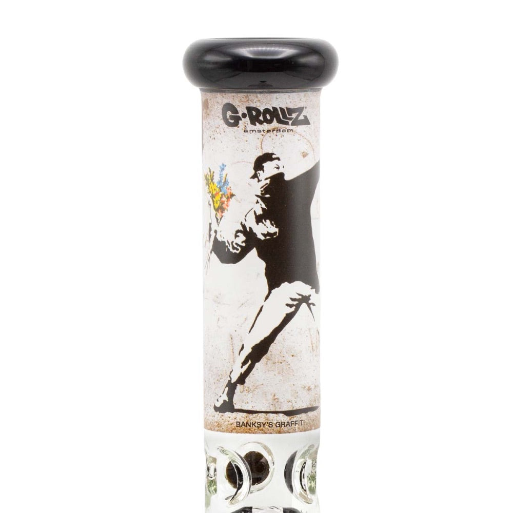 G-Rollz Banksy Beaker Base Percolator Bong | Flower Thrower | stem view