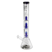 Black Leaf Beaker Ice Bong with Double Ufo Perc