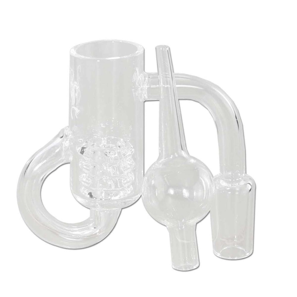 Black Leaf Loop Banger with Drum Perc and Carb Cap | 14.5mm | 90 Degree