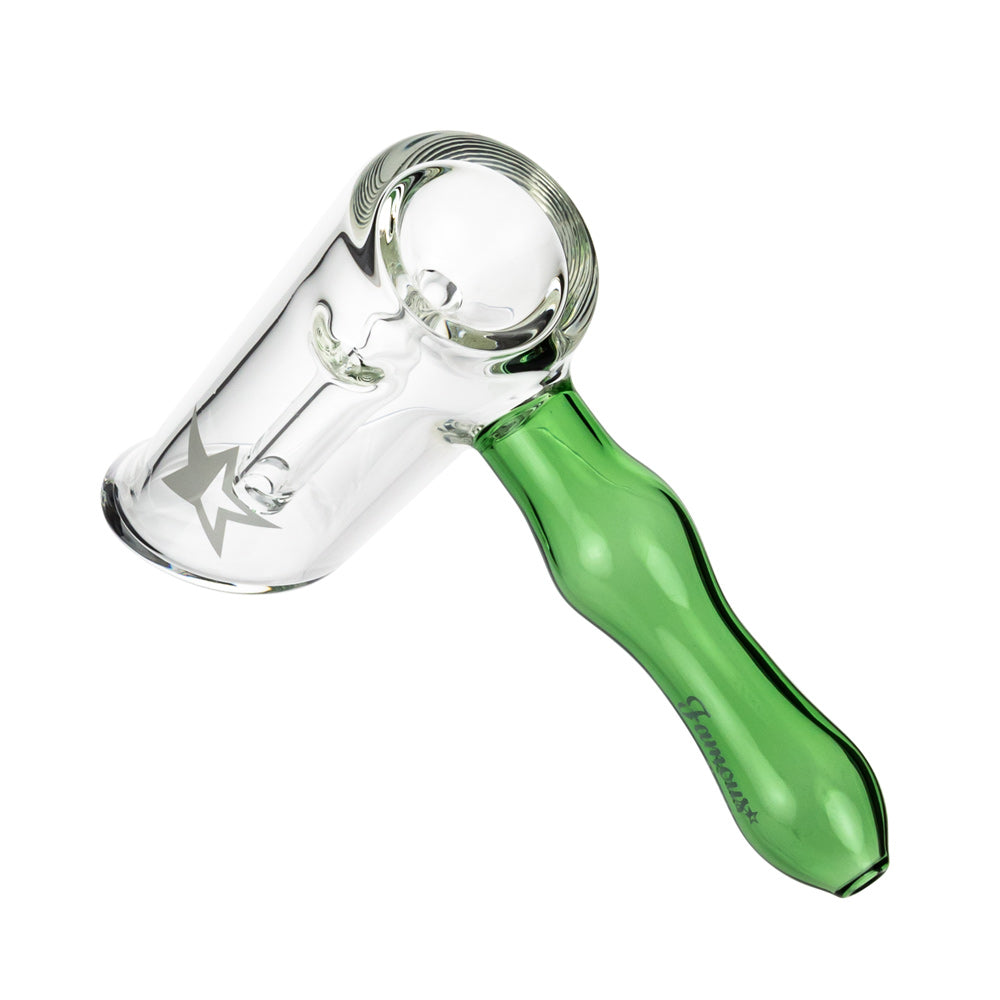 Famous X Straight Hammer Herb Bubbler | Green | side view