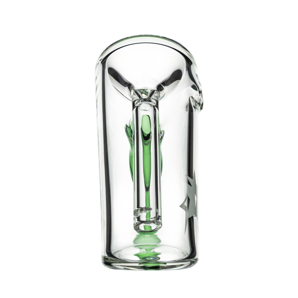 Famous X Straight Hammer Herb Bubbler | Green | front view