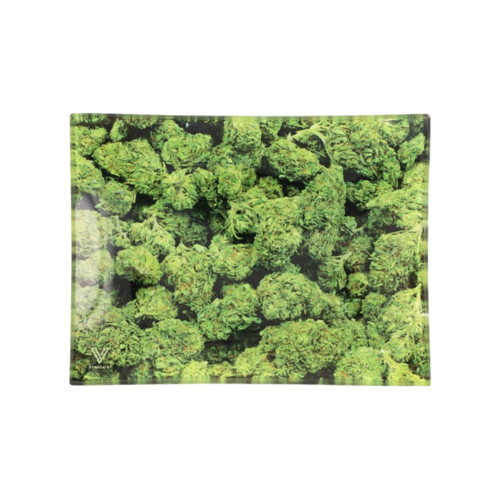V Syndicate Small Glass Rolling Tray | Buds