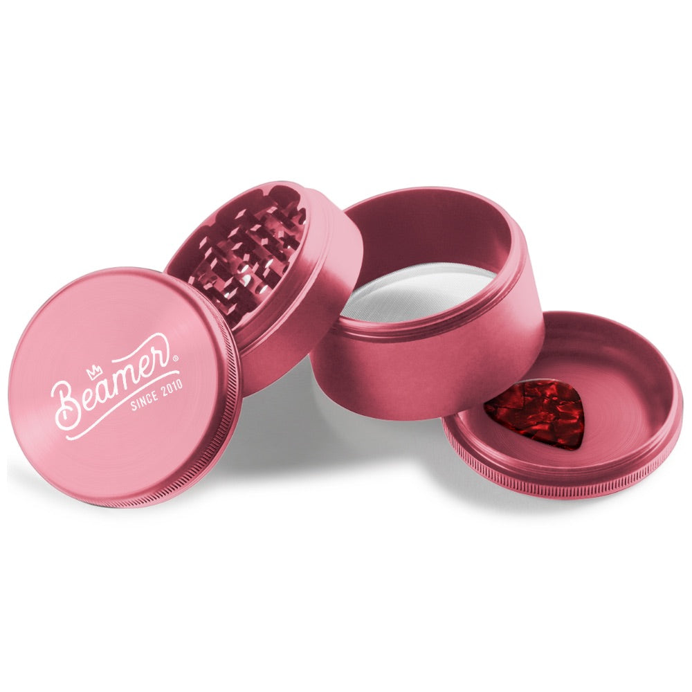 Beamer 4-Part Crown Logo Extended Aircraft Grade Aluminum Grinder | pink