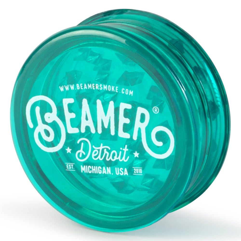 Beamer 90mm Detroit Logo Design Virgin Acrylic Grinder | teal