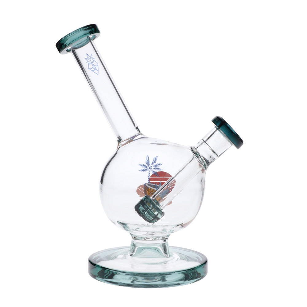 Cabana Cannabis Co. Bubble Base Bong | Teal | side view 4