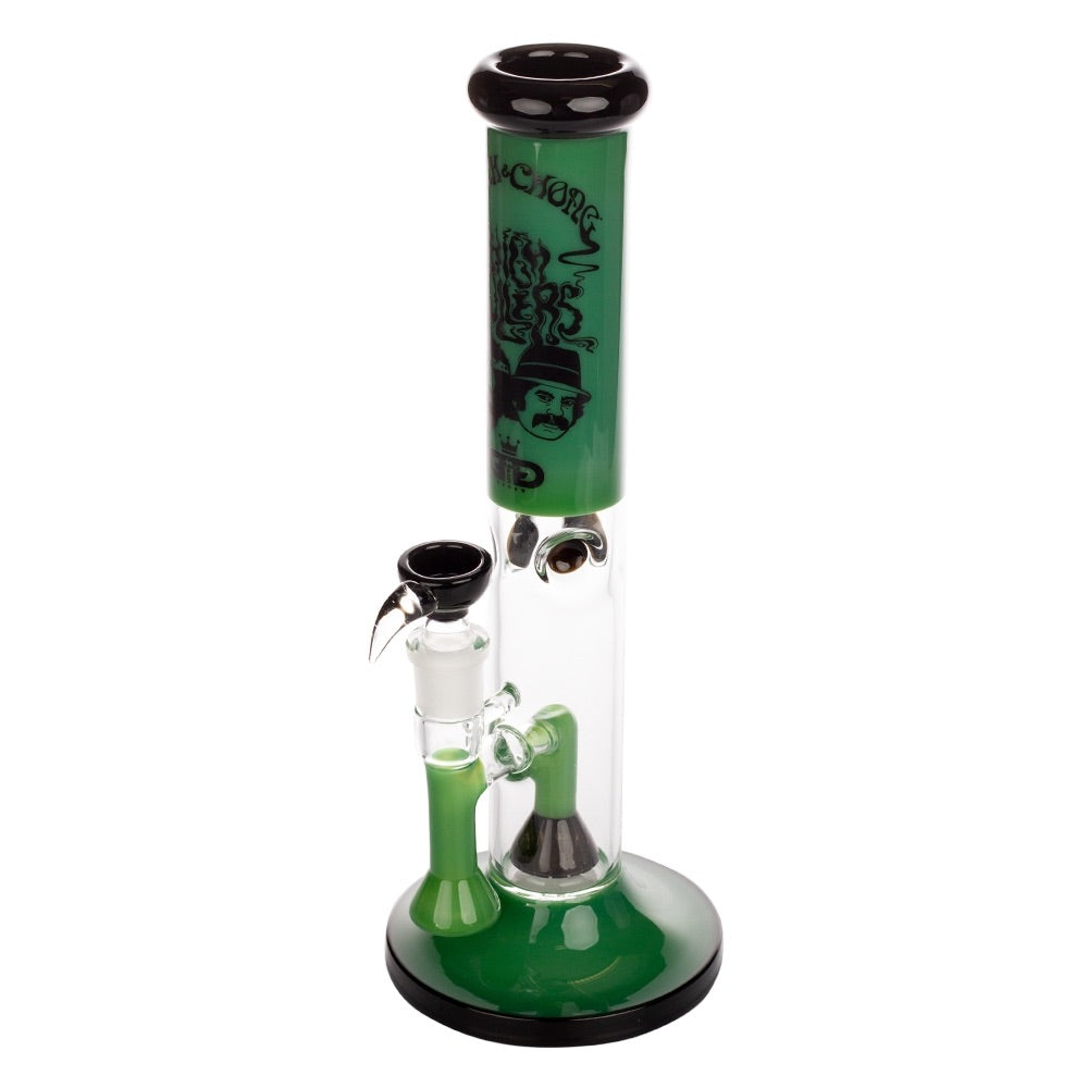 Grace Glass Cheech & Chong High Rollers Straight Tube Percolator Bong | Green | side view 3