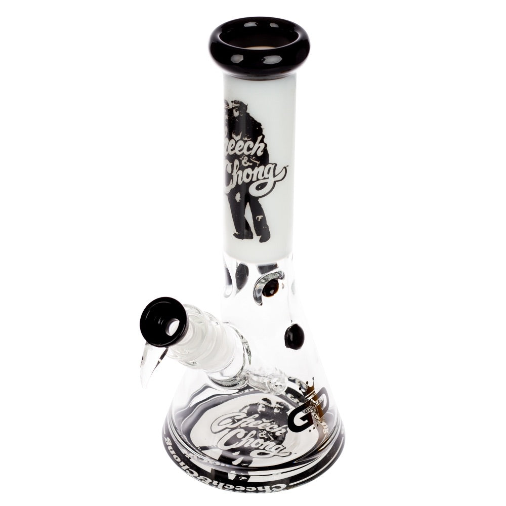 Grace Glass Cheech & Chong Beaker Base Bong | White | side view 3