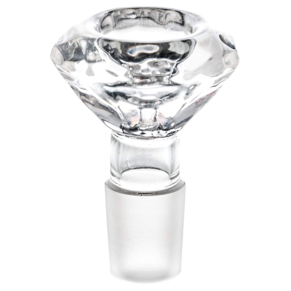 Glass Diamond Shaped Herb Bowl | Male Joint | Clear