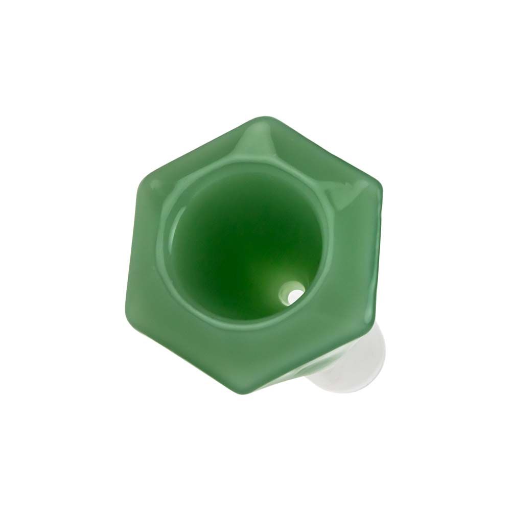 Colored Glass Diamond Shaped Herb Bowl | Male Joint | Mint Green