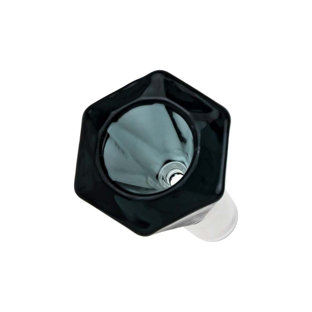 Colored Glass Diamond Shaped Herb Bowl | Male Joint | Transparent Black