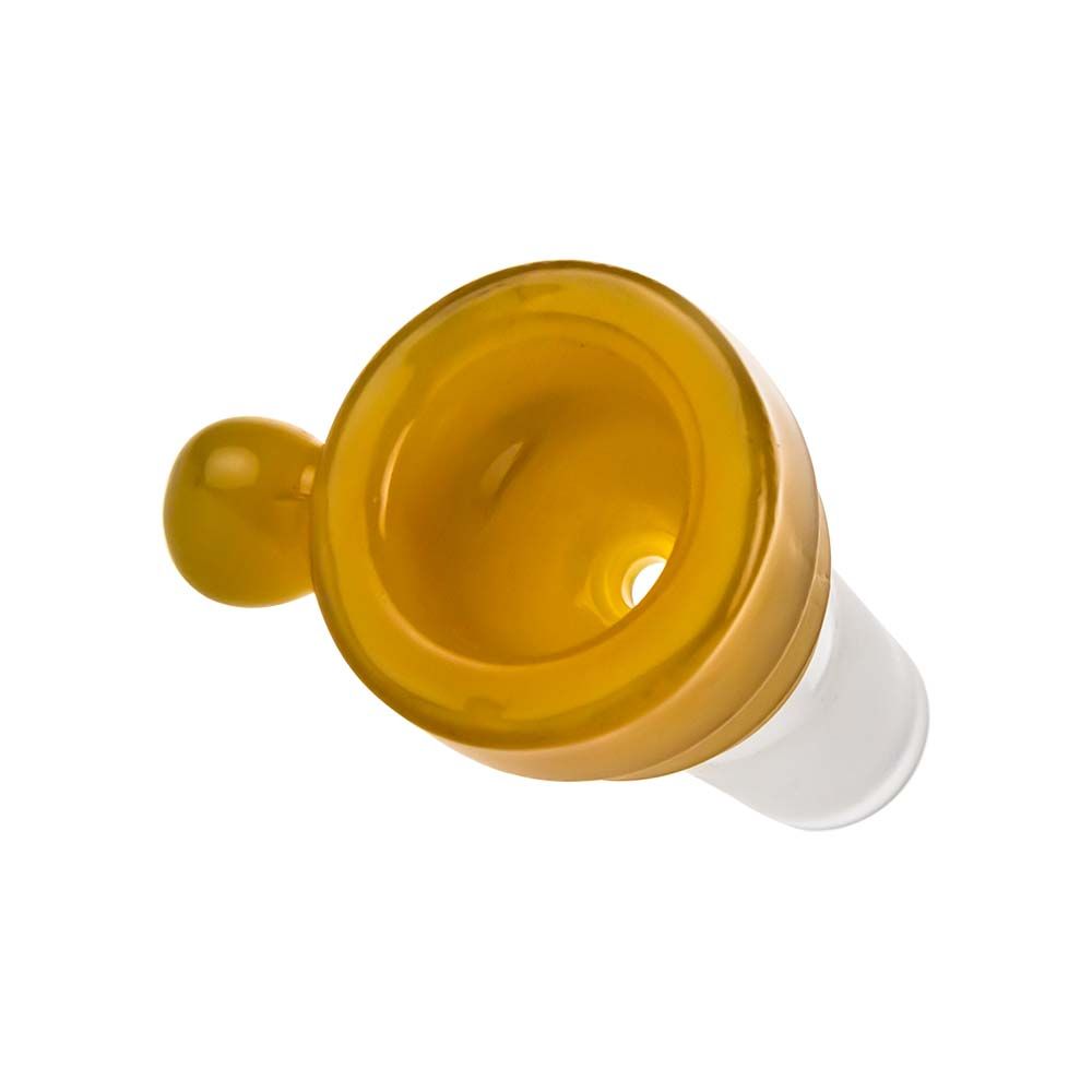 Colored Glass Herb Bowl with Marble Handle | Male Joint | Topaz