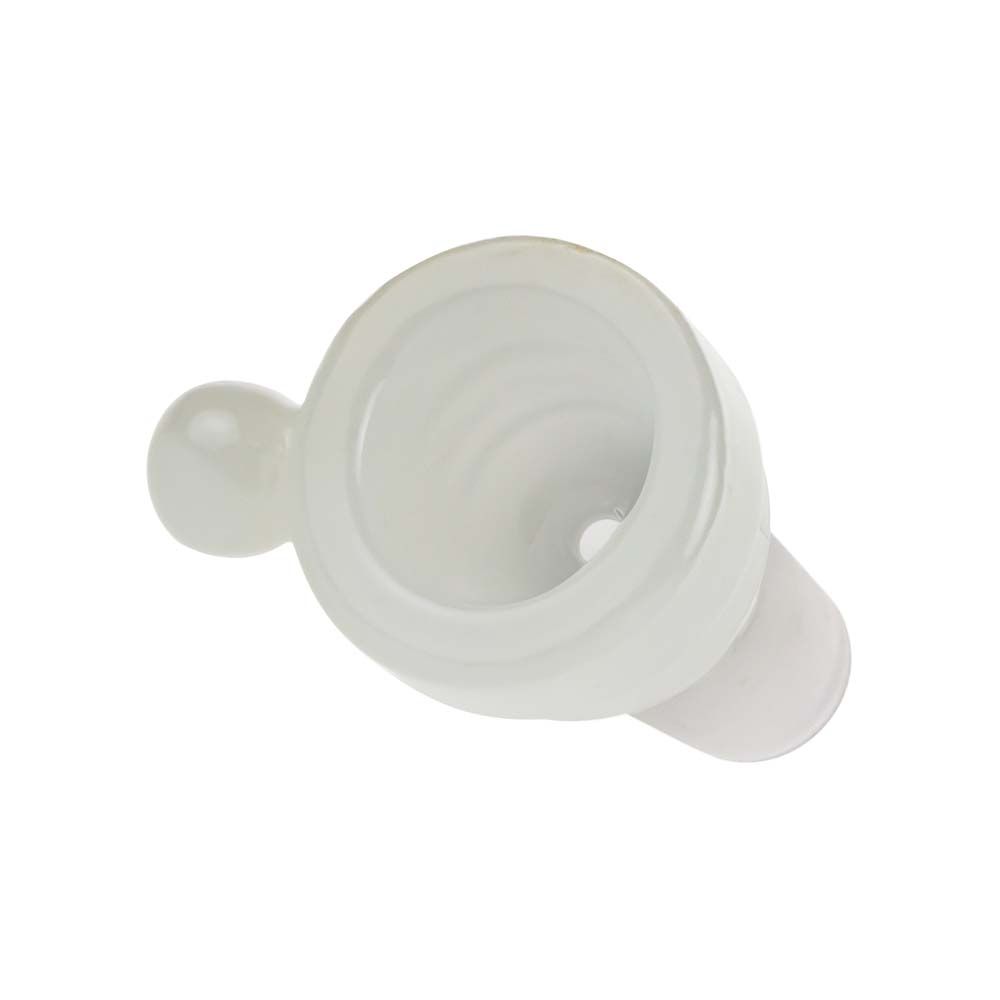 Colored Glass Herb Bowl with Marble Handle | Male Joint | Jade White
