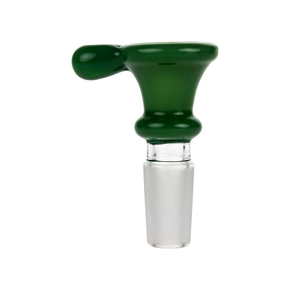 Curved Glass Herb Bowl with Handle | Male Joint | Transparent Black | Side view