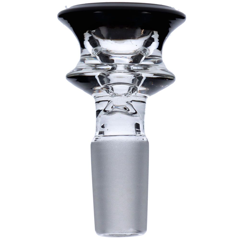 Concave Colored Glass Male Herb Bowl | Vertical Black