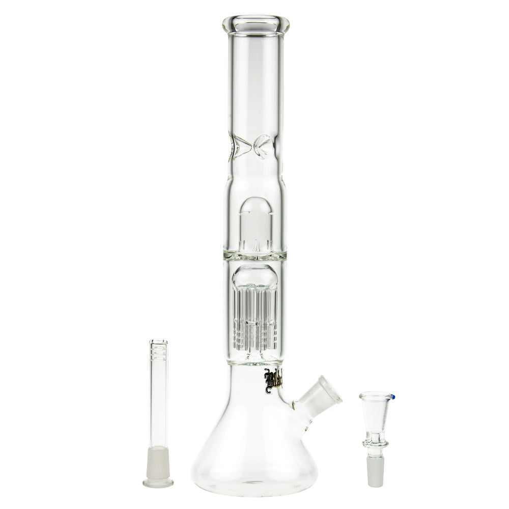 Black Leaf ELITE Beaker Base 6-Arm Perc Ice Bong | No Carb Hole - Downstem and Herb Bowl Included