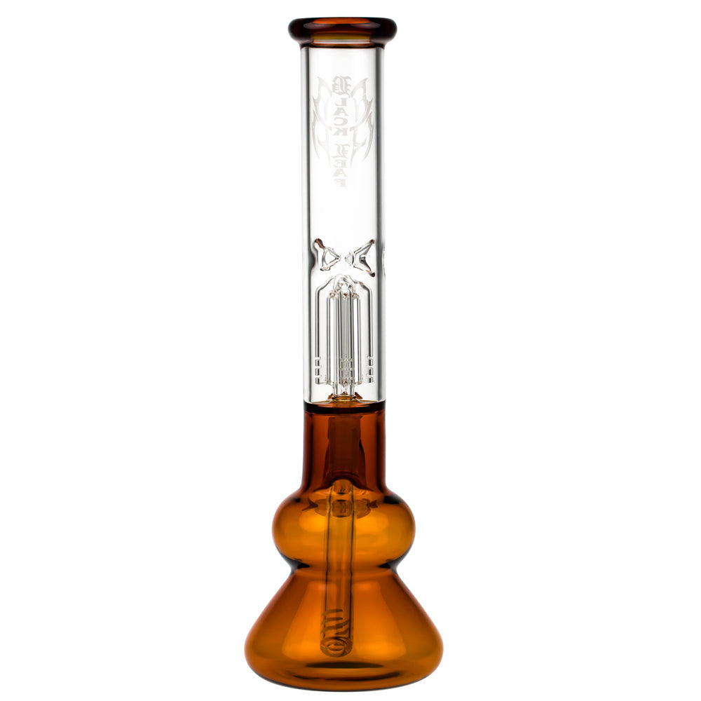 Black Leaf 3-arm Perc Bong with Ash Catcher | Amber - Back View