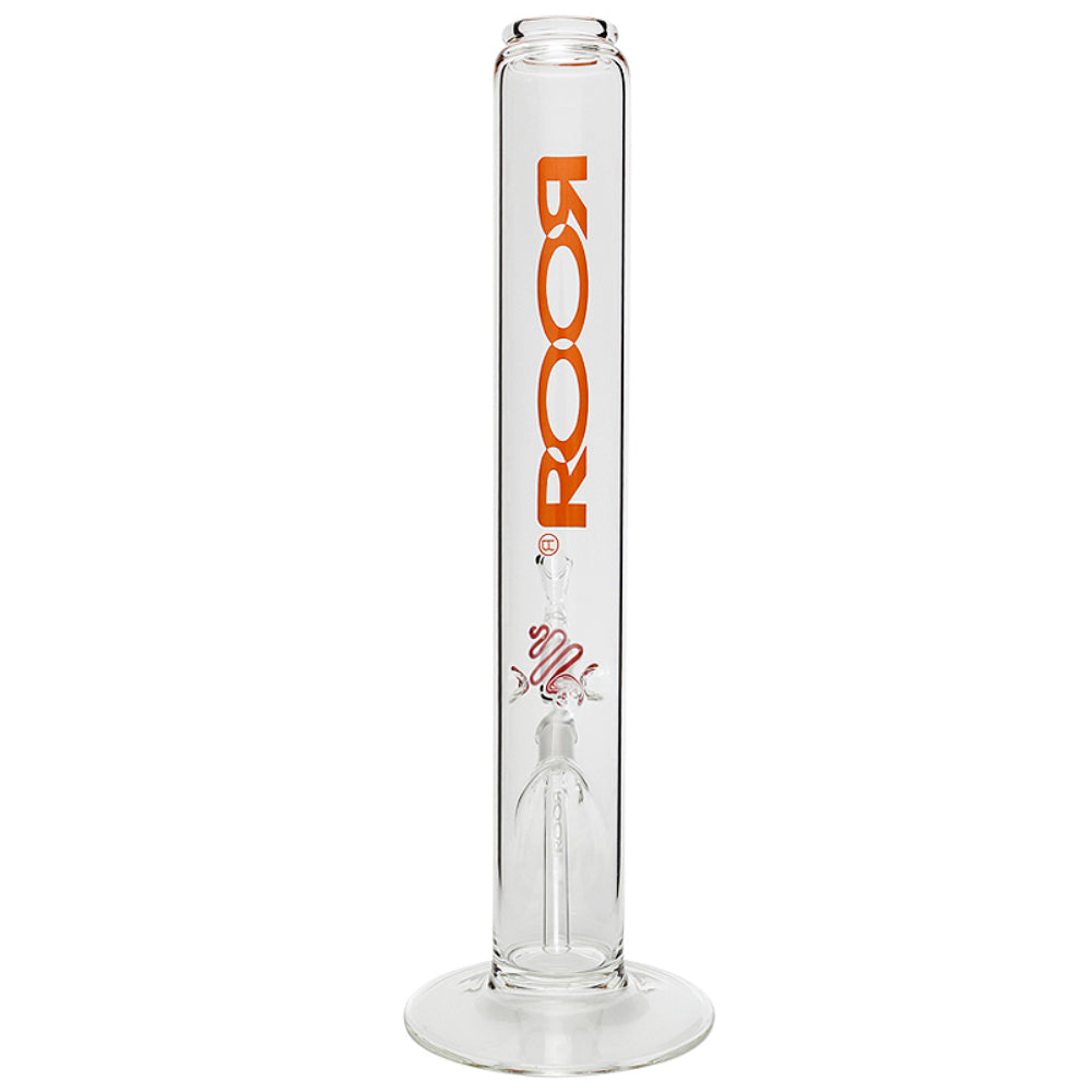 ROOR Zumo Straight Cylinder Glass Ice Bong | Orange Logo - Back View