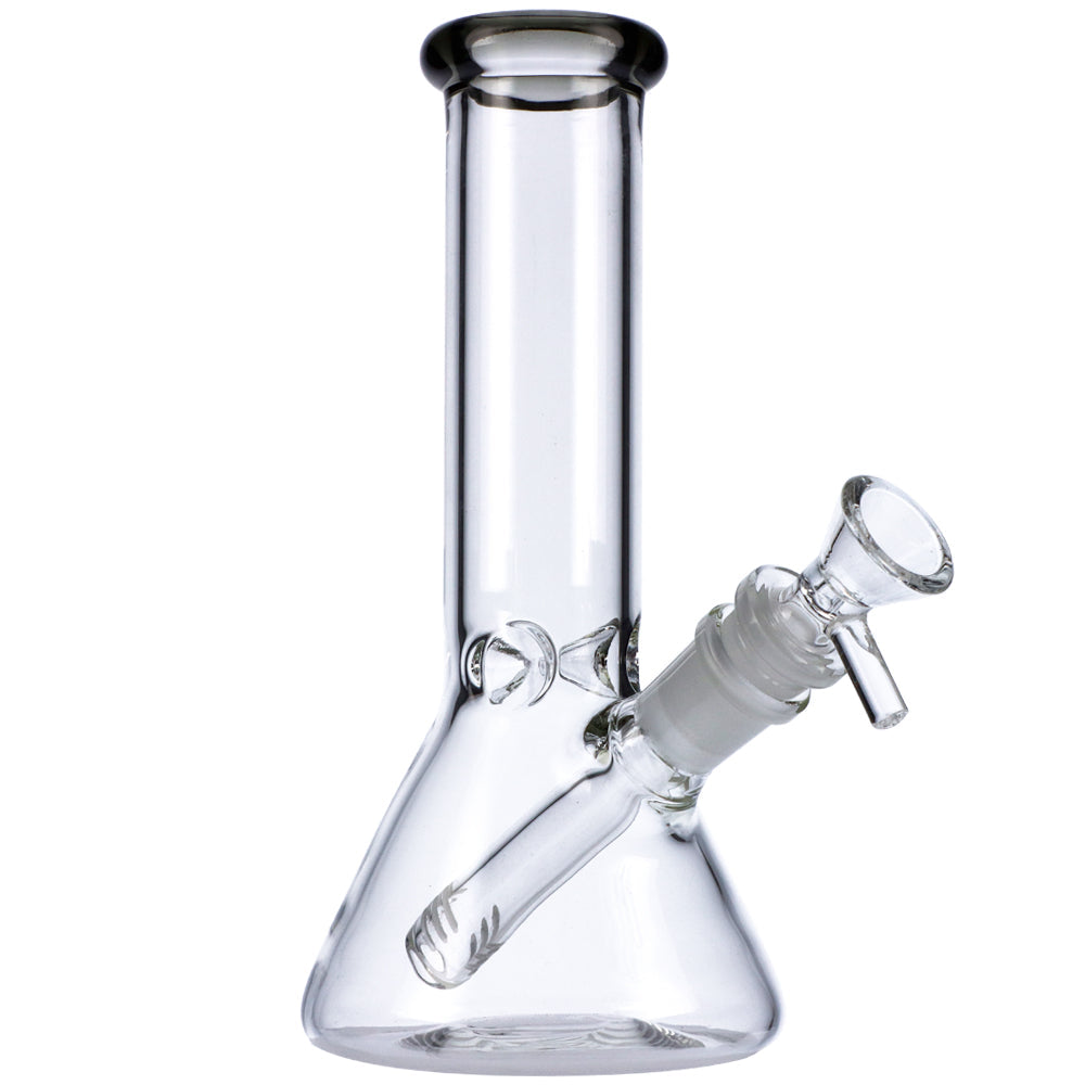 Glass Beaker Base Bong with Frosted Joint | 8 Inch | Smoke