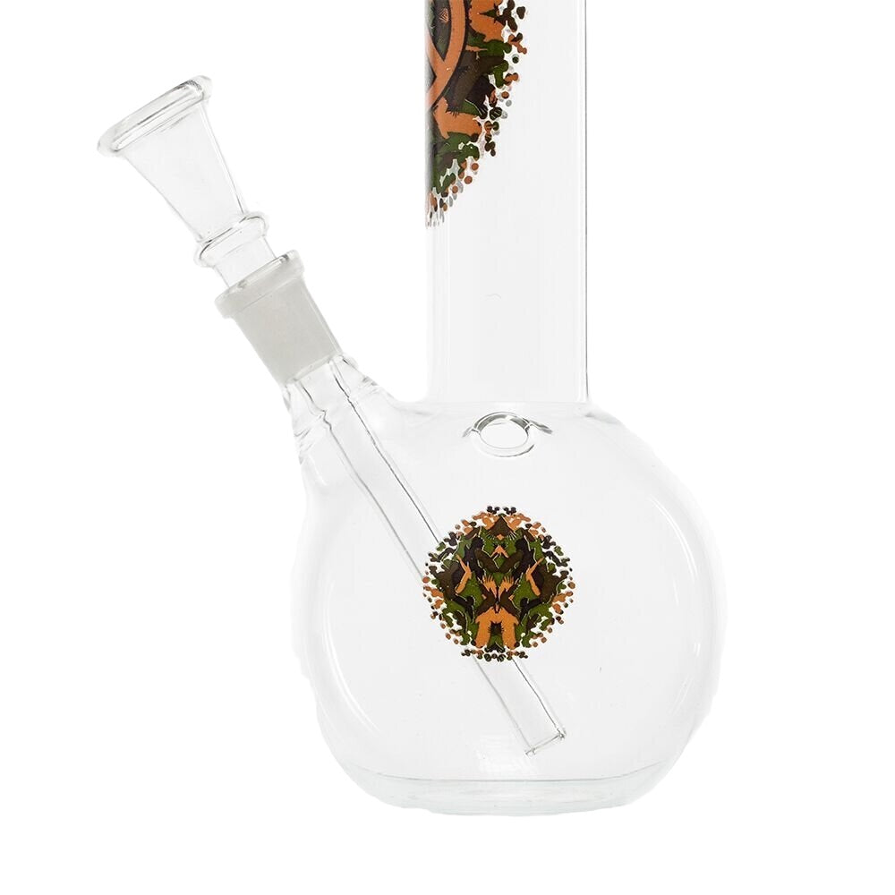 Greenline Camo Peace Glass Bubble Bong | base