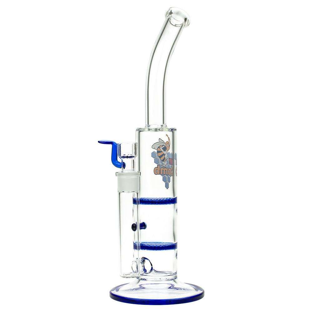 Black Leaf - Glass Bong with Double HoneyComb Disc Perc - 36cm - Side View 2