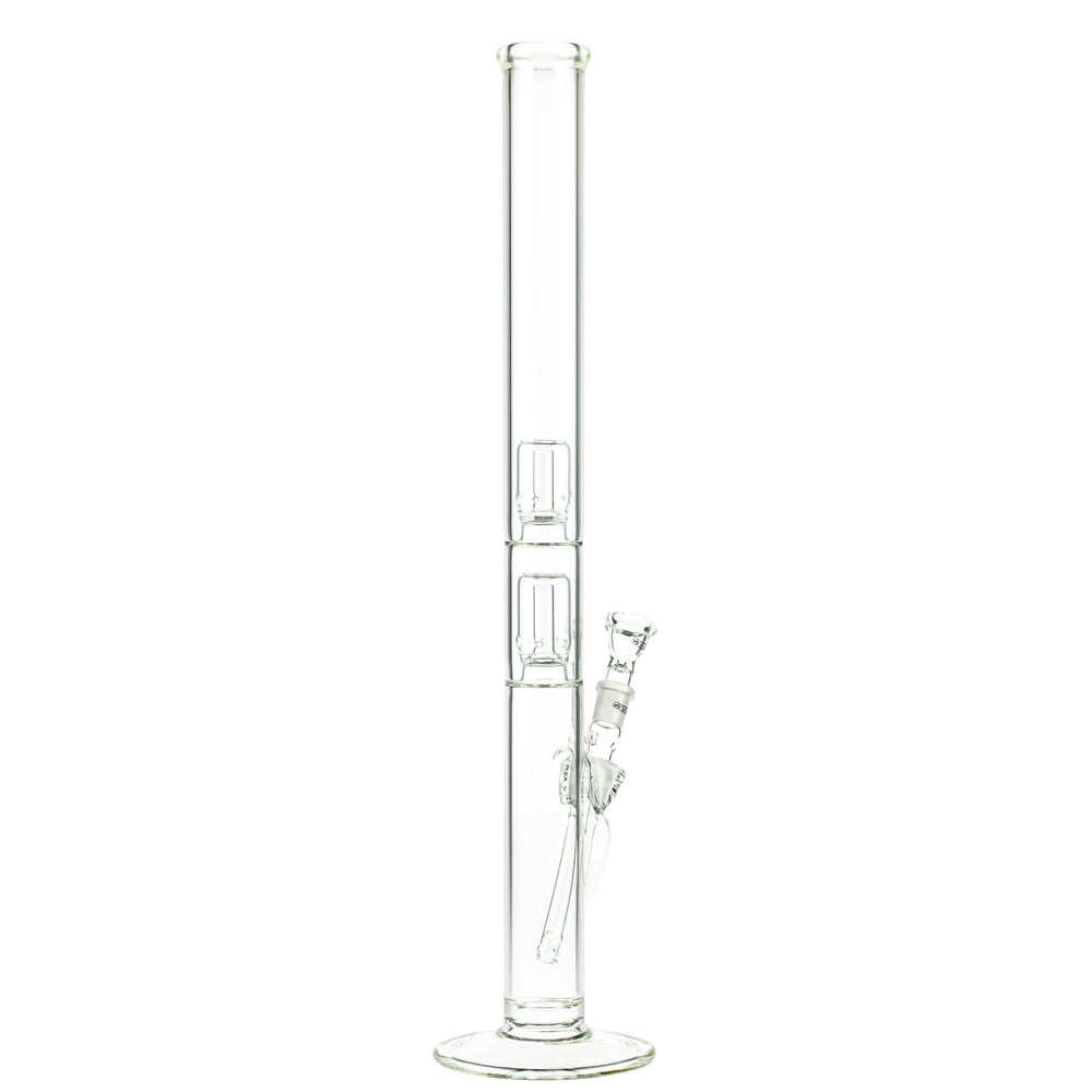 G-Spot Glass Cylinder Double Percolator Bong with Gold Logo | 60cm - Side View 3