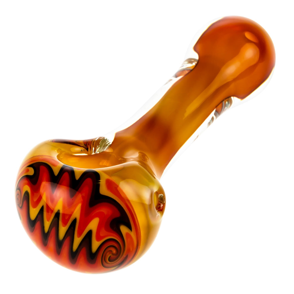 G-Spot Inside-Out Glass Spoon Pipe with Reversals - Front View