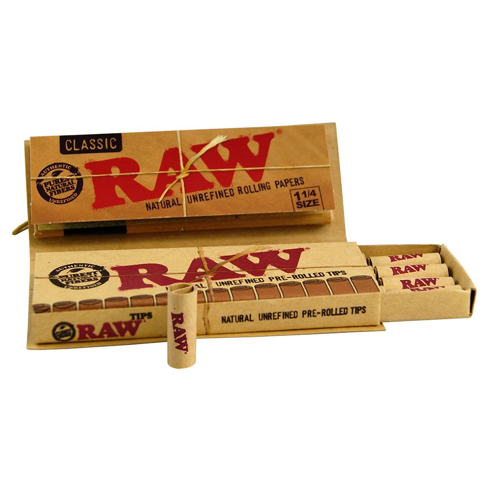 RAW Connoisseur 1¼ Papers with Pre-Rolled Filter Tips | Single Pack - Open