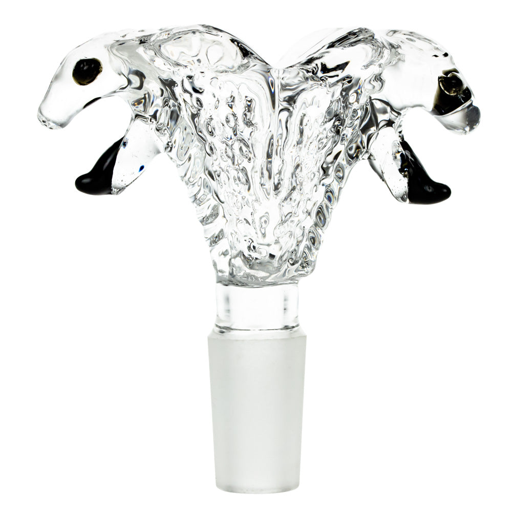Glass Double Cobra Head Bowl | Clear | 14.5mm