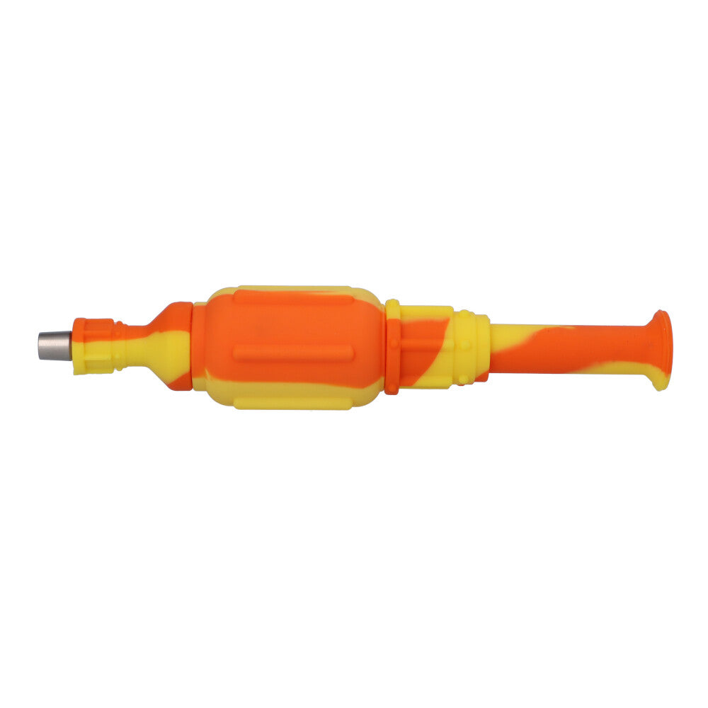 Multi-Colored Silicone Nectar Collector | 8 Inch | Orange/Yellow
