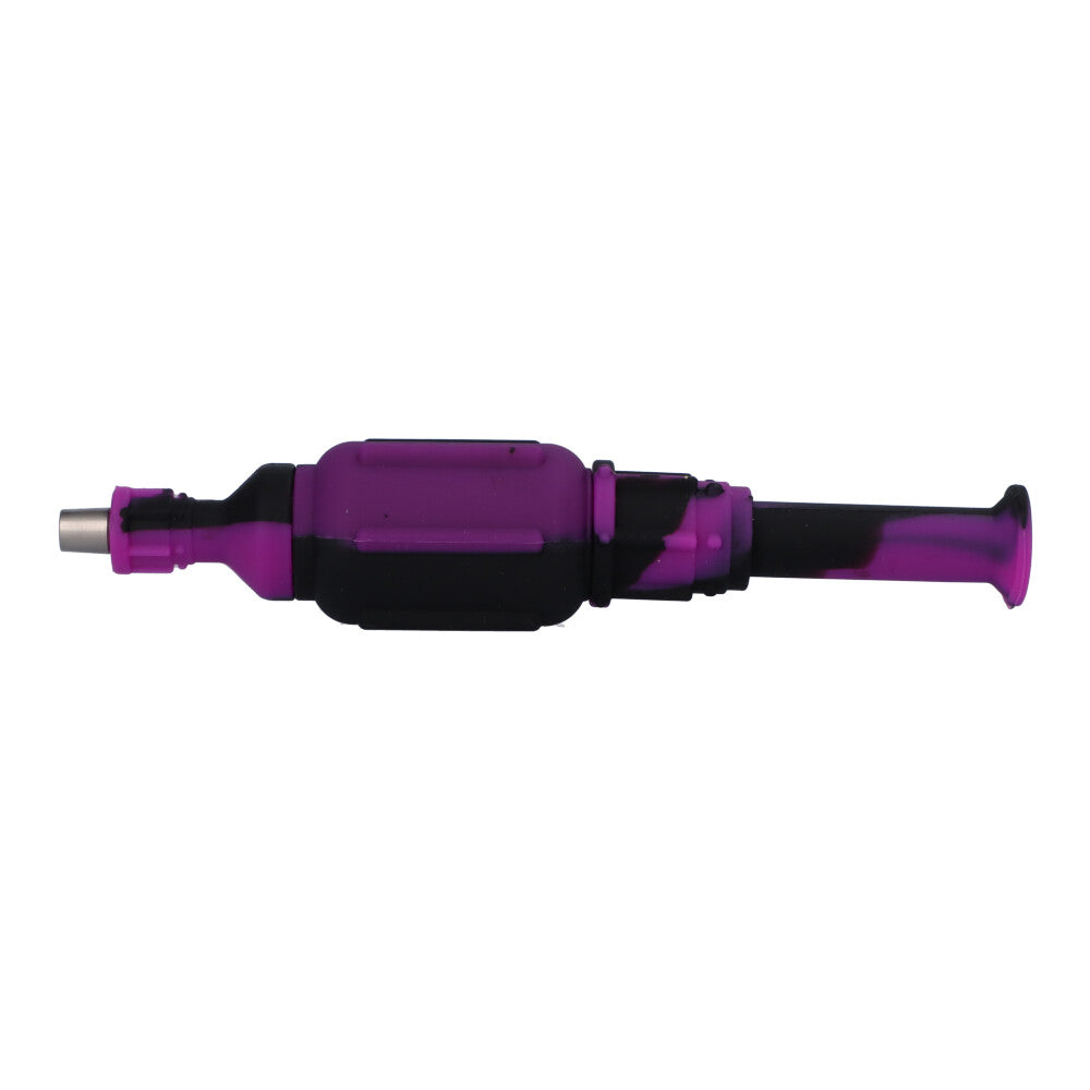 Multi-Colored Silicone Nectar Collector | 8 Inch | Black/Purple