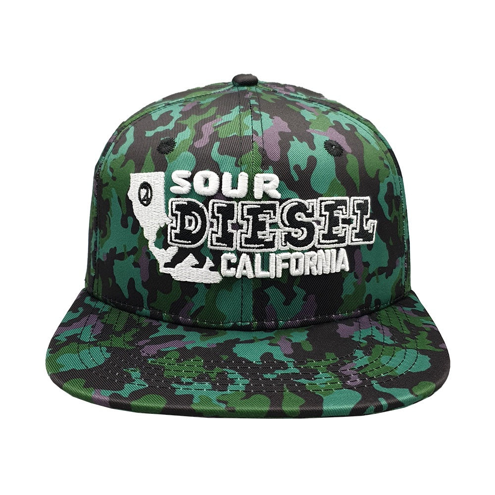 Lauren Rose Sour Diesel 420 Camo Snapback | front view