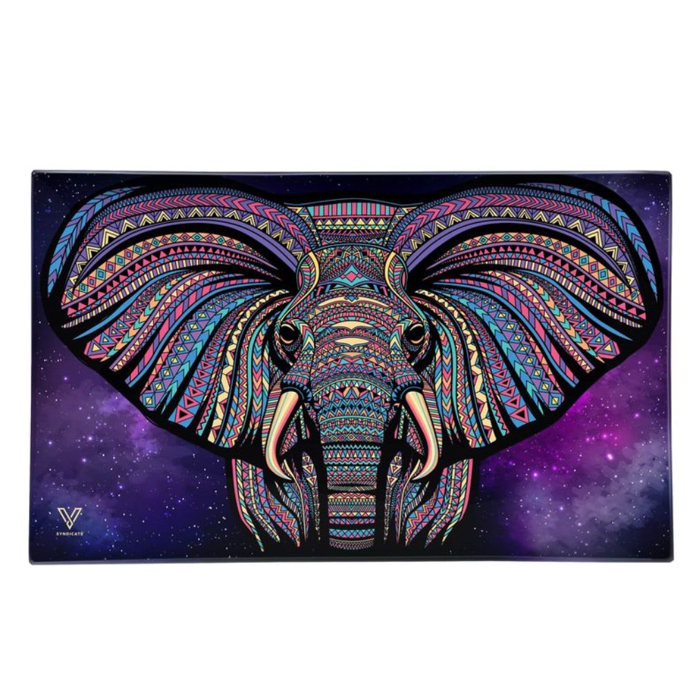 V Syndicate Large Glass Rolling Tray | Elephant