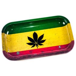 V Syndicate 27x16 Metal Rolling Tray | Rasta Leaf